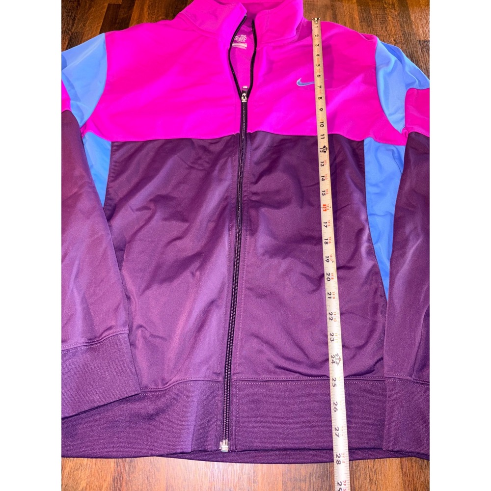 Nike Women XL Colorblock Track Jacket Pink Purple Blue Full Zip Athletic Dept - Picture 2 of 7